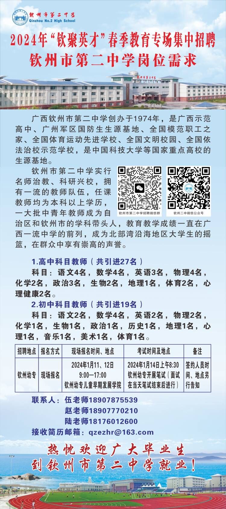 华体体育（中国）股份有限公司2024年“钦聚英才”春季教育专场集中招聘公告