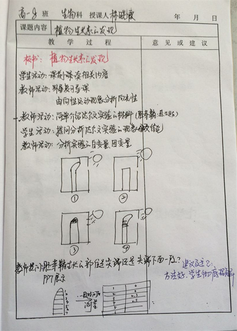 陈耿《植物生长素的发现》听课记录