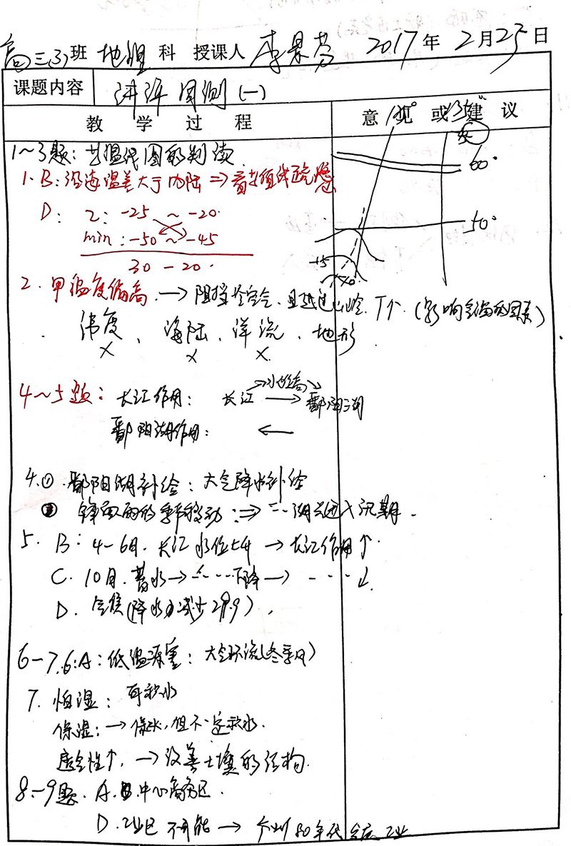 地理组第三周优秀听课记录