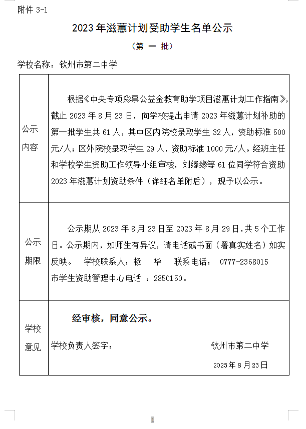 2023年滋蕙计划名单公示（第一批）